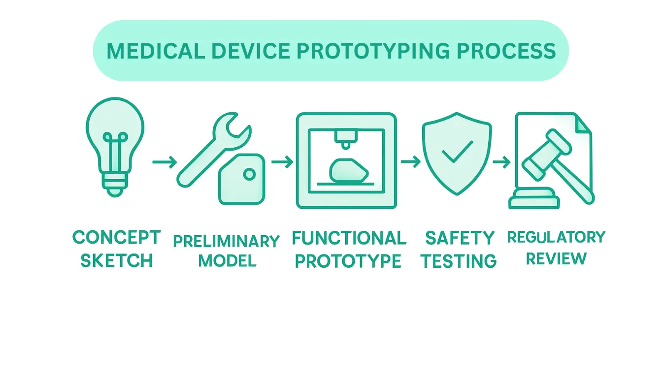 Infographic of medical device prototyping stages