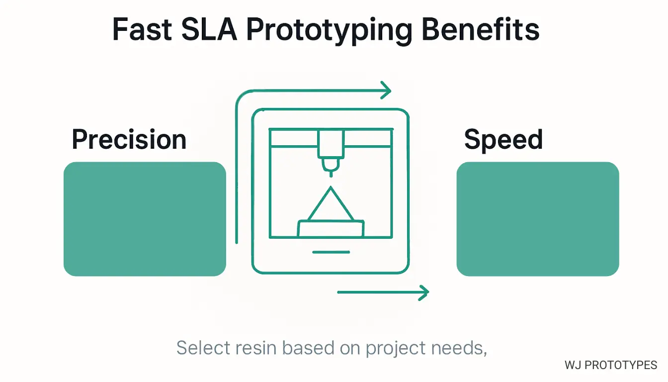 Infographic of fast SLA prototyping benefits