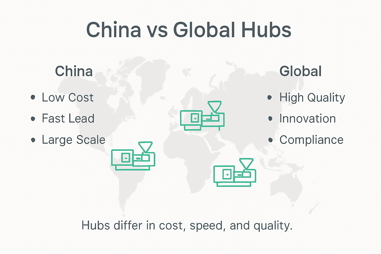 Infographic China versus global hubs highlights