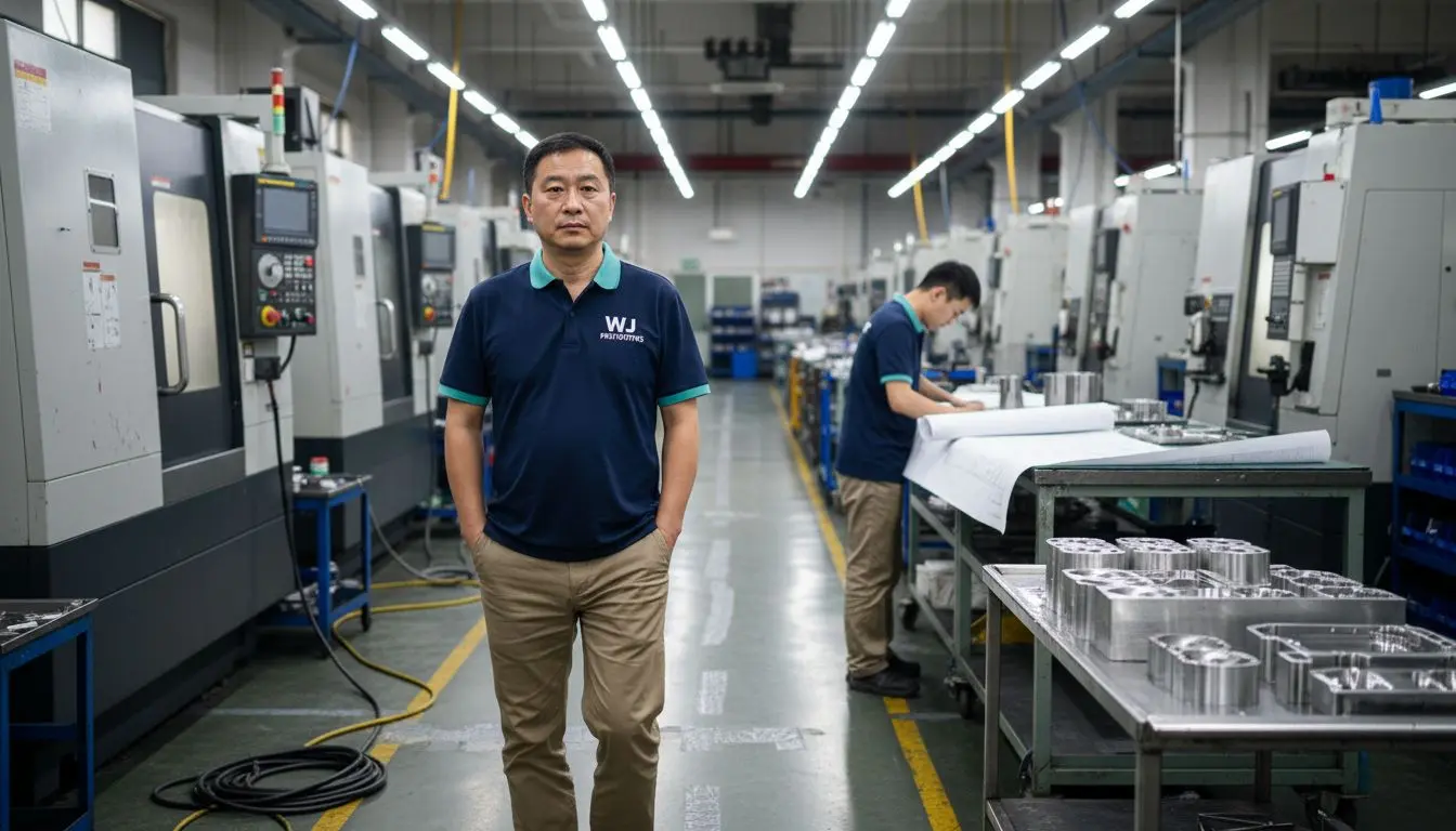 Chinese prototyping manager walking factory floor