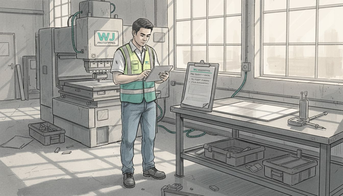 technician setting up sheet metal tooling china factory