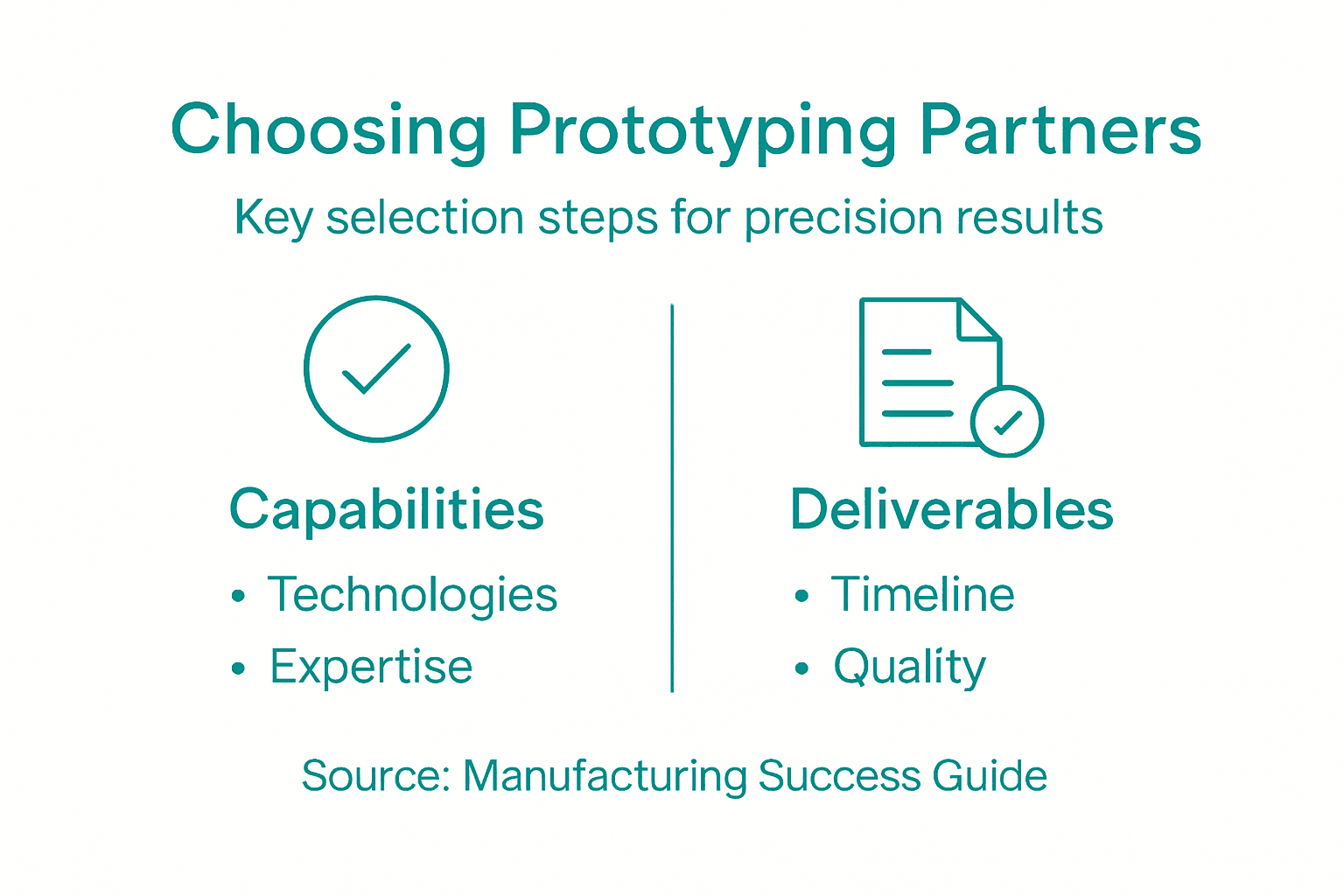 Infographic showing prototyping partner selection overview