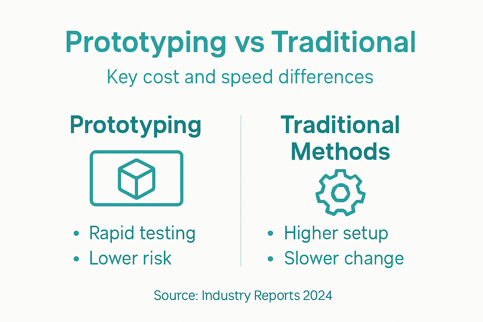 Infographic comparing prototyping and traditional manufacturing