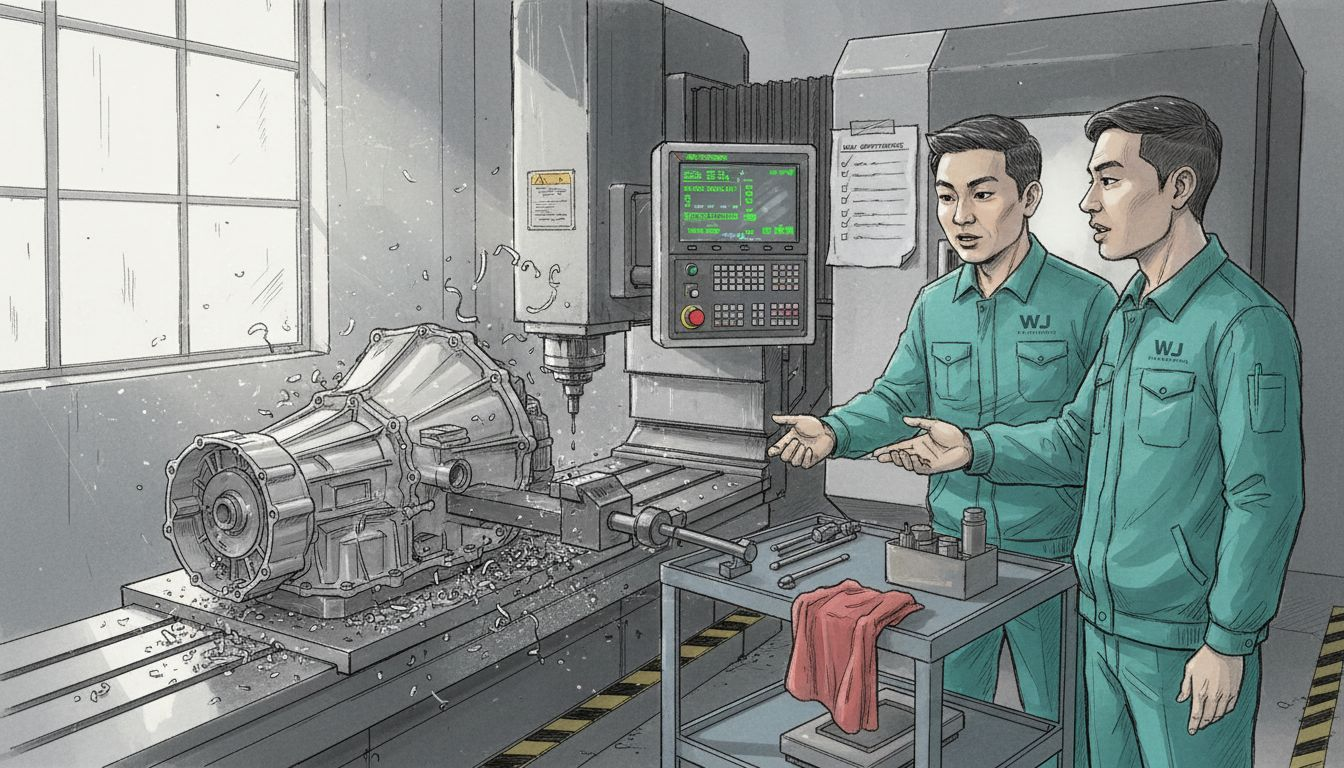cnc milling machine working on gearbox housing in china