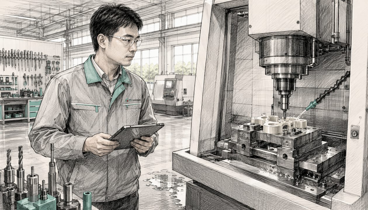Chinese-engineer-monitoring-PEEK-machining Chinese-engineer-monitoring-PEEK-machining